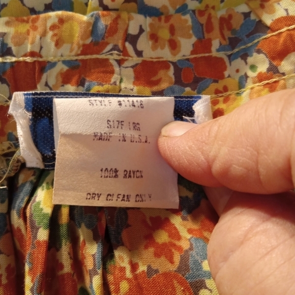 Central Falls Skirt Top Set Pull on Midi Wm Lg Button Up Yellow Floral Summer - Picture 5 of 16